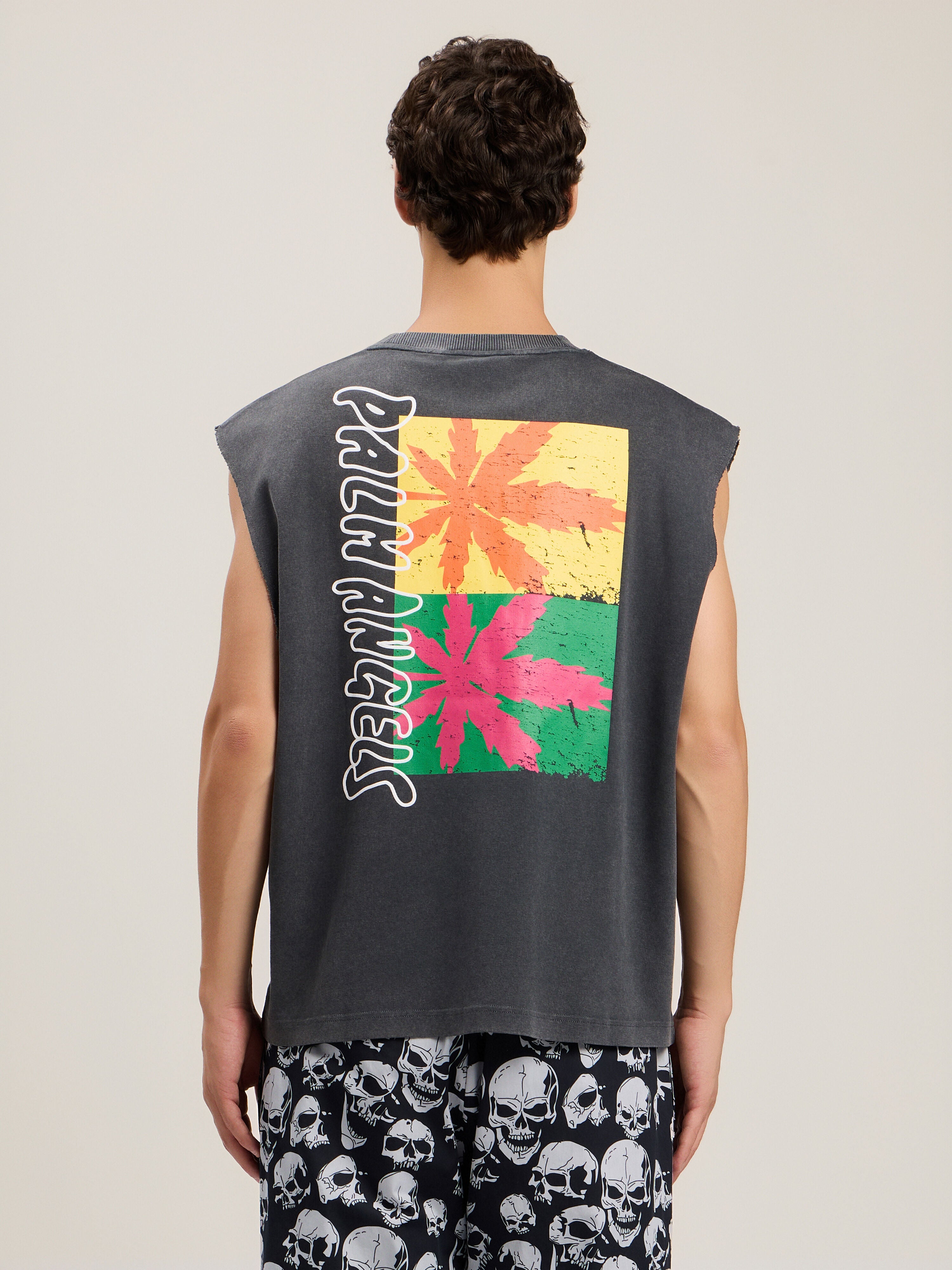 Palm Leaf Distressed Tank
